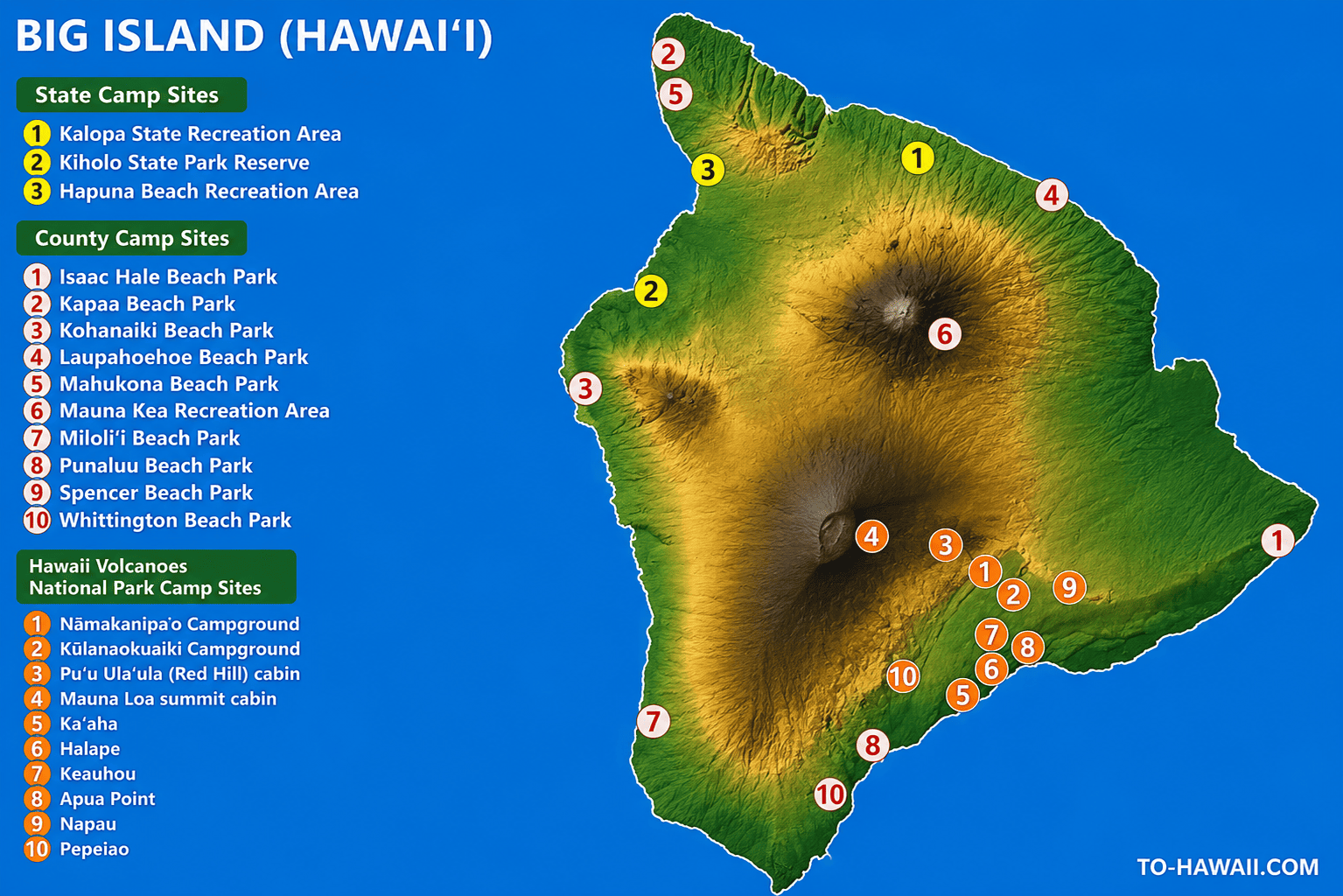Big Island camping guide graphic