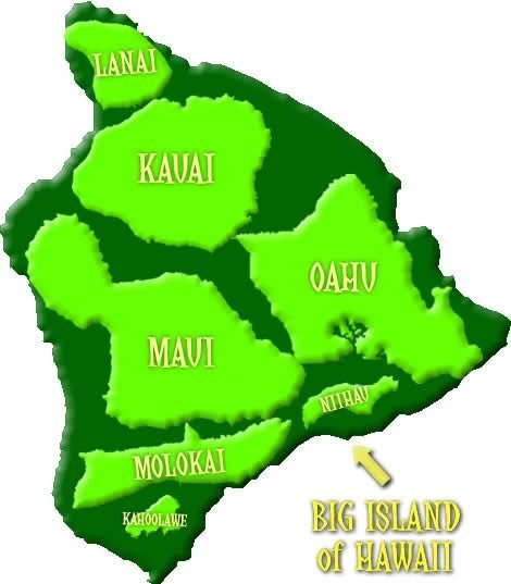 Comparison graphic showing the Big Island size compared with the other Hawaiian Islands